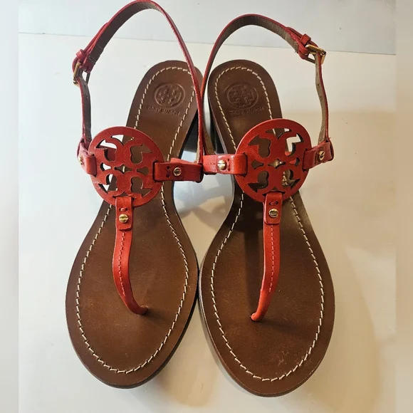 Tory Burch Miller Block Heel Sandals in Bright Samba (Size 9) - Picture 4 of 8